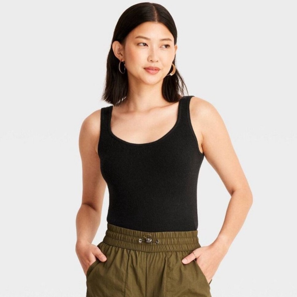 NWT A New Day Knit Ribbed Scoop Neck Sweater Tank Top